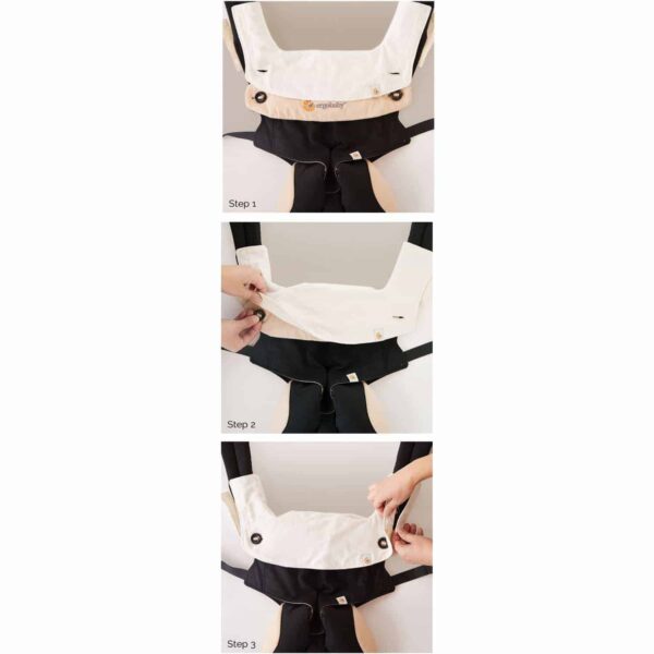 Sådan monterer du ERGObaby Bib savlesmæk til ERGO 360 bæresele