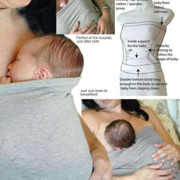 Vija design halterneck kangaroo tube grå alsidig bære og amme tube