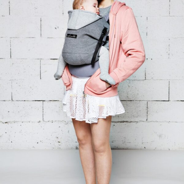 Je Porte mon BéBé hoodiecarrier bæresele Athletic Grey