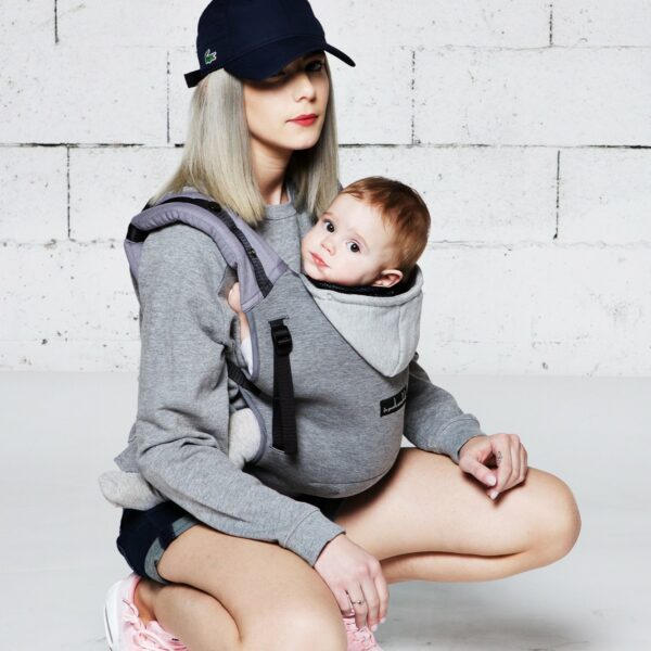 Je Porte mon BéBé hoodiecarrier bæresele Athletic Grey