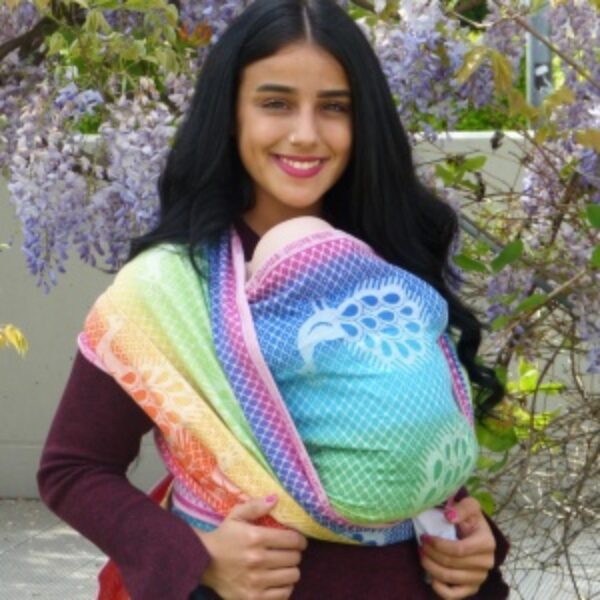 Didymos fastvikle Regenbogen Pfau Peacock