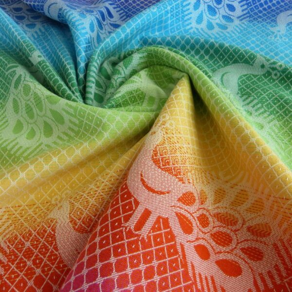 Didymos fastvikle Regenbogen Pfau Peacock