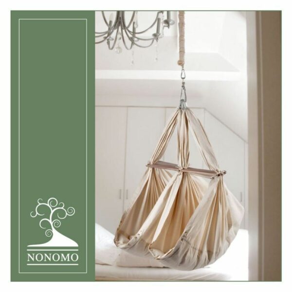 NONOMO tvillingevugge økologisk med mikrofibermadras NATUR