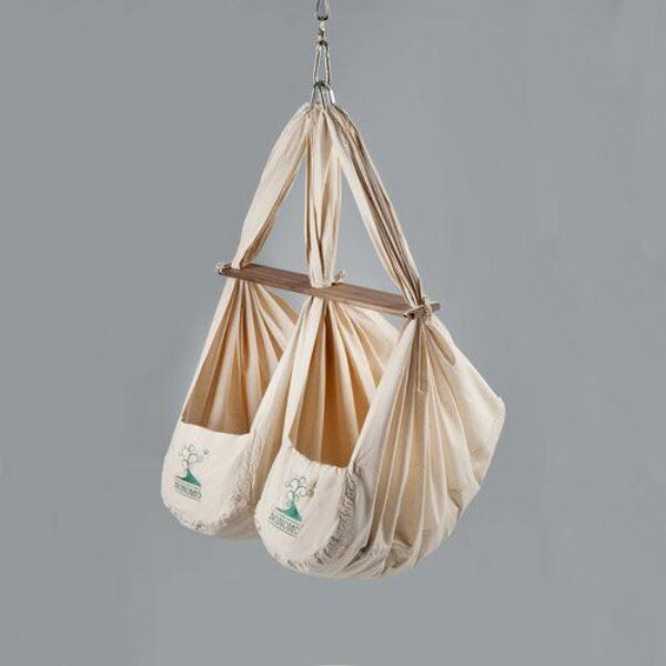 NONOMO tvillingevugge økologisk med mikrofibermadras NATUR